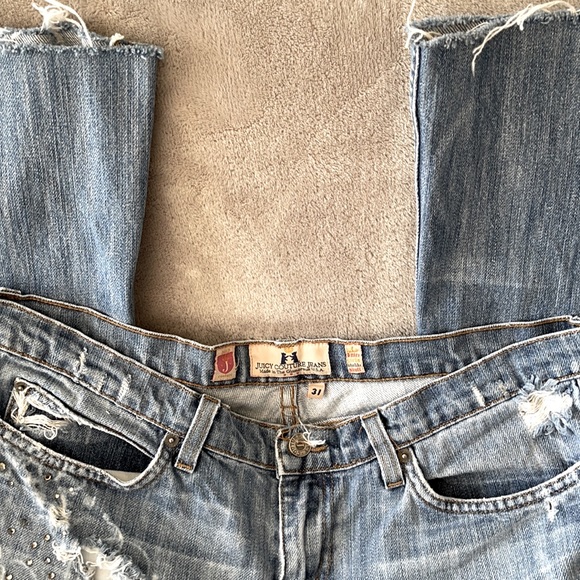 JUICY COUTURE | Women’s Light Wash Low Rise Distressed 90s Jeans Size 31 - Picture 5 of 11